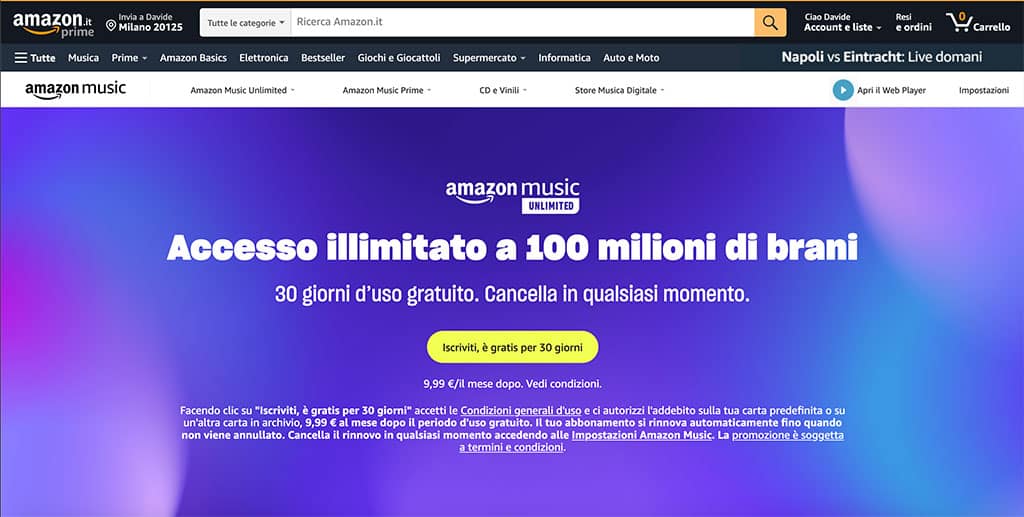 Alternative a Spotify gratis: Amazon Music Unlimited