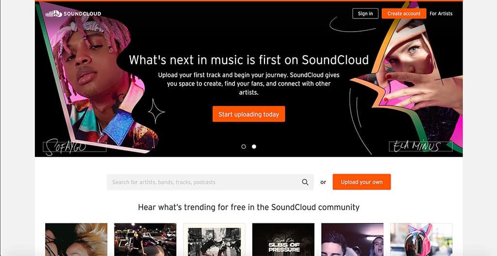 SoundCloud alternativa a Spotify gratis